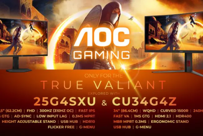 AOC, Bütçe Dostu 240Hz ve 310Hz E-Spor Monitörleriyle Oyunculara Yeni Seçenekler Sunuyor