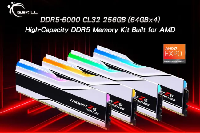 G.Skill, CL32’de 6000 MT/sn Hızında Dünyanın İlk 256 GB DDR5 Bellek Kitini Duyurdu